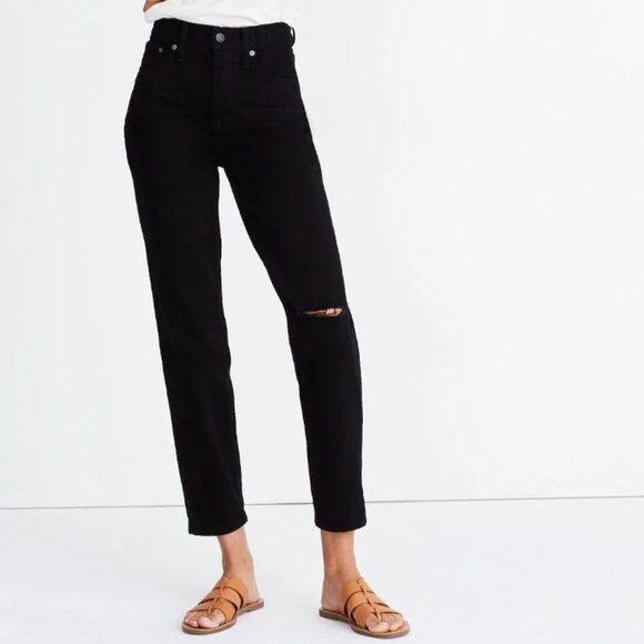 Madewell The Tall Perfect Vintage Jean in Stone Black: Knee-Slit Edition - Picture 1 of 12